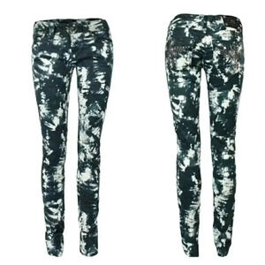 Miss Me Black Tie Dye Embellished Pocket Skinny Jeans